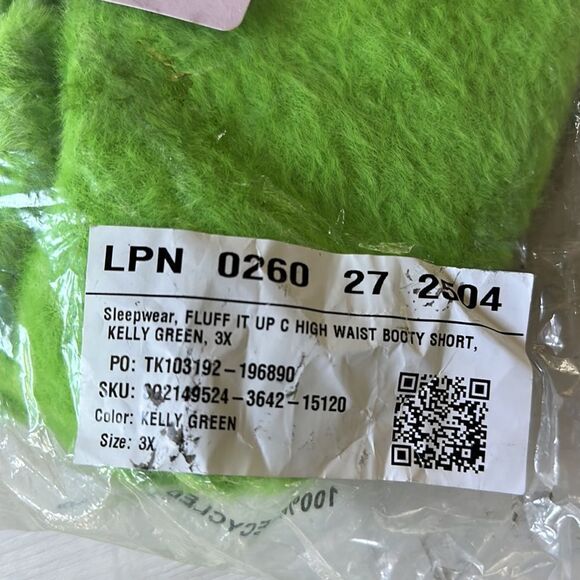 Savage x Fenty Fluff It Up Booty Short Kelly Green 3X NWT IN PACKAGING - Picture 7 of 8